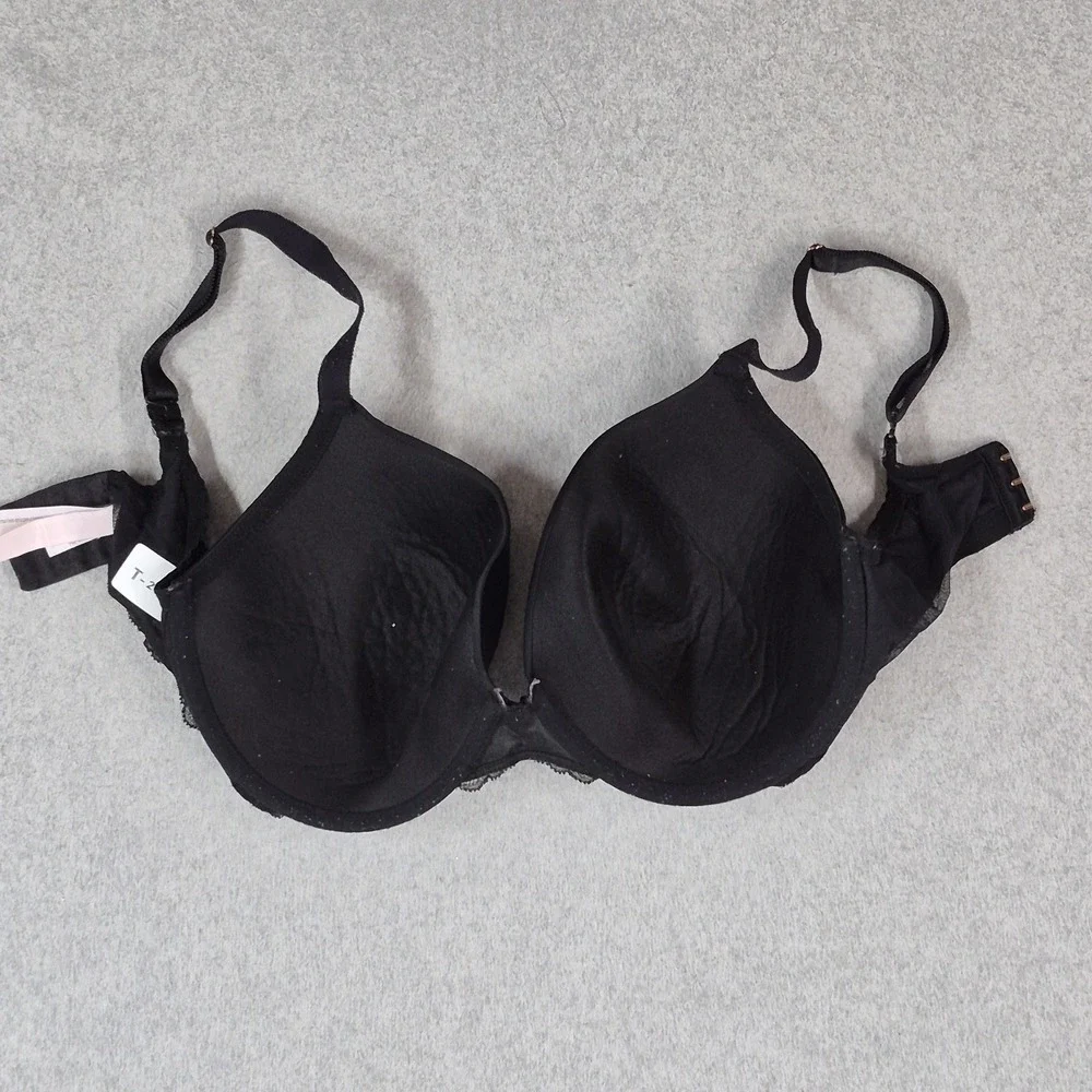 Victoria's Secret Women Bra 34DD Black Dream Angels Perfect Coverage T Shirt